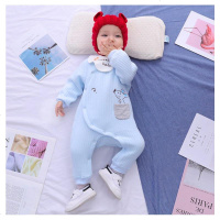 2019婴儿连体衣春秋季冬装保暖男女宝宝长袖睡衣哈衣爬服新生儿衣服