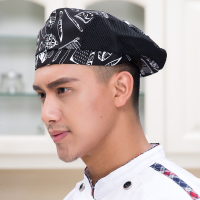 2019厨师帽子男布料鸭舌帽女服务员贝雷帽酒店火锅厨房餐厅工作帽定制