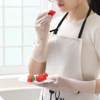 20193双装半透明PVC家务手套洗碗洗衣服厨房拖地防水耐用清洁乳胶