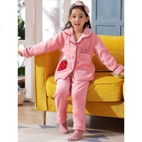 2019儿童珊瑚绒睡衣女童秋冬法兰绒长袖加厚套装秋季女孩中大童家居服