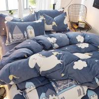 珊瑚绒四件套加厚加绒三件套冬季法莱法兰绒被套床单人床上用品4