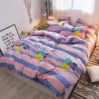 法兰绒四件套红三件套学生珊瑚绒4件套冬天被套床单加绒加厚宿舍