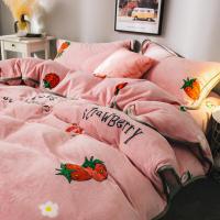 牛奶珊瑚绒被套单件双面加绒短毛绒绒被罩双人单人水晶法兰绒冬季