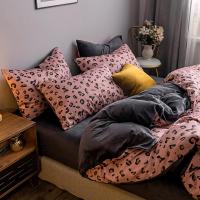 秋冬棉加绒四件套全棉纯棉床单被套网红豹纹水晶绒1.8床笠三4件套