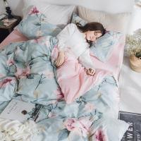 北欧四件套全棉套件纯棉花卉双人床品被套小清新床单床笠18年