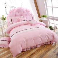 四件套全棉纯棉韩版简约床裙式蕾丝被套公主风1.5m/1.8米床上用品