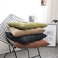 日式九孔轻薄坐垫椅垫 简约纯色棉麻垫子四季办公室餐椅坐垫