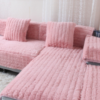 秋冬款防滑加厚长毛毛绒真皮沙发垫坐垫布艺全盖沙发套沙发巾定做