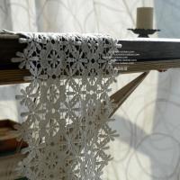 轻奢 唯美装饰蕾丝花边 钩花 纯棉棉线花边 米白色 餐垫 桌旗