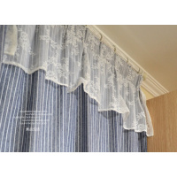 超仙唯美蕾丝装饰日式现代简约棉麻条纹窗帘帘子帘风水帘