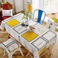 欧式复古白格田园北欧咖啡馆西餐厅棉麻小清新餐桌布茶几盖布台布