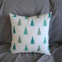 田园绿色植物树叶松树麋鹿图案抱枕套靠包套靠枕套布艺定制