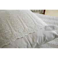 欧式法式宫廷风荷叶边蕾丝花边白色棉麻抱枕靠垫套靠包套靠枕套