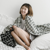 秋冬多功能盖毯针织棉毛线毯办公室午睡毯单双人薄被床尾盖毯床旗