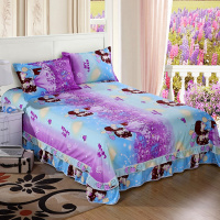 冬季磨毛蕾丝床裙床罩单人单件保护套棉布防滑加厚公主风2.0m床套