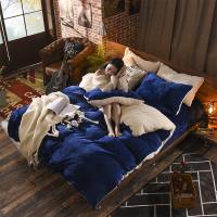 纯色羊羔绒四件套保暖单双人法兰绒珊瑚绒床上用品加厚床单被套