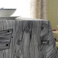 黑白简约北欧几何抽象木纹纯棉帆布茶几布/桌布/台布餐桌布艺