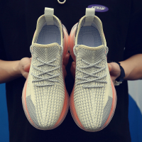 男鞋夏季透气鞋子2020新款百搭男士飞织鞋潮流休闲网面运动鞋