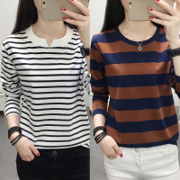 胖mm韩版秋装大码200斤宽松长袖t恤女士纯棉外穿秋衣打底衫上衣服