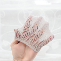 儿童防滑底短袜夏薄款纯棉婴儿学步地板袜子宝宝网眼透气浅口船袜