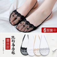 包头丝袜女半截脚掌袜薄款隐形船袜浅口高跟鞋蕾丝吊带袜子