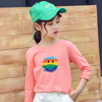 女童纯棉t恤2021春秋新款洋气儿童打底衫中大童韩版休闲春装童装