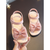 儿童新款公主凉鞋夏女童宝宝蝴蝶结防滑软底小孩室内外露趾沙滩鞋