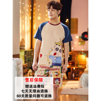 男士睡衣夏季薄款纯棉短袖短裤2021年新款全棉青年卡通家居服套装