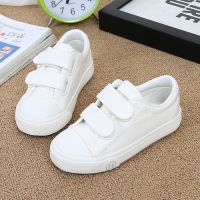 儿童白色帆布鞋男童女童小白鞋校园表演白鞋中大童学生鞋