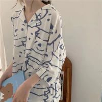 睡衣套装女夏季学生韩版可爱网红宽松ins短袖可外穿两件套家居服