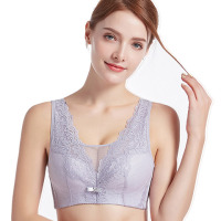 女士防走光无钢圈无海绵显胸小聚拢文胸四排扣背心式超薄胸罩夏季