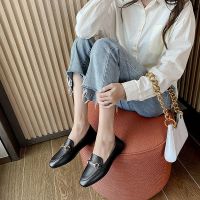 真皮jk网红平底洛丽塔小皮鞋一脚蹬配裙子半拖包头百搭夏季豆豆鞋
