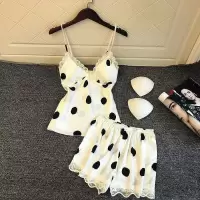 女士睡衣套装韩版夏季波点吊带裙薄款心机睡裙女性感蕾丝时尚迷人