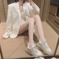 白色丝袜女春秋款薄款夏季美腿防勾丝蝴蝶结网袜性感打底连裤袜子