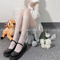2021新款法式玫瑰太阳花爱心小腿袜镂空网袜可爱萝莉软妹短袜薄款