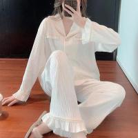 睡衣女春秋季长袖棉质甜美两件套装加大码春夏公主风家居服可外穿