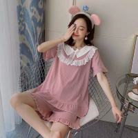公主风睡衣女短袖夏季薄款棉质宫廷甜美可爱家居服公主娃娃领套装