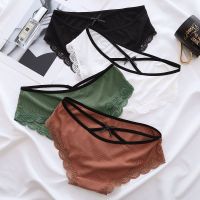 弹性大女士内裤女蕾丝纯棉裆大人性感中低腰韩版三角无痕少女日系