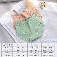 内裤女纯棉中腰全棉抗菌性感蕾丝无痕大码胖mm收腹三角
