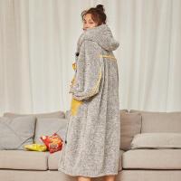 珊瑚绒睡袍女秋冬季加绒加厚中长款甜美法兰绒浴袍星星睡衣