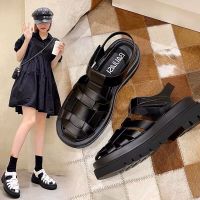 达芺妮真软皮凉鞋女2021夏季百搭仙女风厚底松糕鞋ins潮休闲女鞋