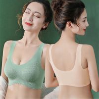 泰国无痕乳胶新款内衣女学生薄款大胸显小无钢圈少女运动美背胸罩