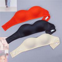 夏季超薄无肩带文胸薄款抹胸大胸显小胸贴婚纱专用无吊带隐形内衣