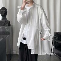 很仙的白衬衫男韩版潮流帅气冷淡风衬衣设计感小众禁欲系男装上衣