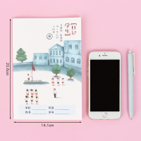 4本a5小学生日记本创意可爱车线方格子作文本32k作业本笔记本文具