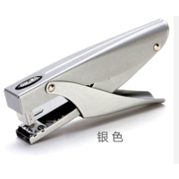 文具0346省力型手握式迷你小号订书机办公学习家用12号中号订书器起钉器多功能标准型快递用订书机I9|银色