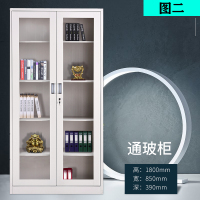 钢制办公室文件柜铁皮矮柜书柜资料密码带锁凭证档案员工存包柜子I6|图二通玻文件柜 1.3mm