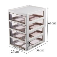 收纳整理柜储物移动桌面a4文件收纳车推车置物多层桌下资料柜塑料抽屉柜资料抽屉式置地滑轮文件|四层(桌面款无滑轮)送标签纸