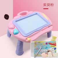 写字涂鸦小孩玩具家用黑板磁性画画板多功能大号男女宝宝儿童彩色|画板/4模板1简笔画1画笔3印章 大号带桌脚绿色