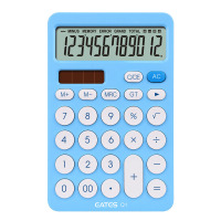 语音发音办公用商务手感舒适圆形按键带计算器学生用计算器电子琴弹奏太阳能型时尚女/q1计算机器|蓝色普通型(双电源不发音)